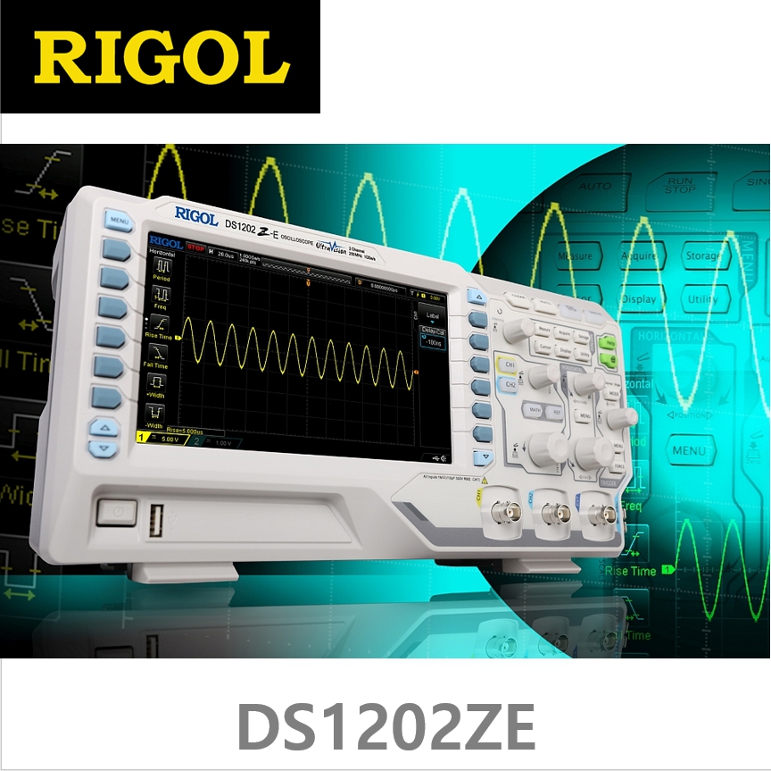 [RIGOL DS1202ZE] 2채널, 1GS/s, 24M포인트 메모리가 있는 200MHz 디지털 오실로스코프