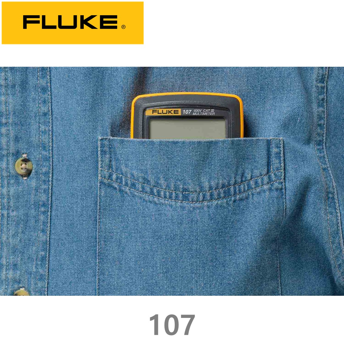 [ Fluke 107 ESP] 손바닥 포켓 테스터기, 디지털 멀티미터 플루크 107 ( 백라이트, 다이오드 측정 )