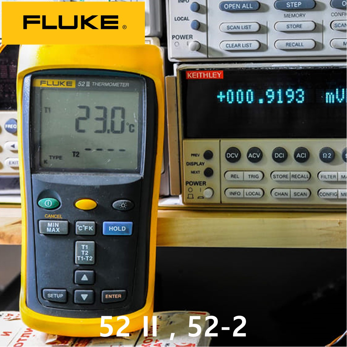 [ FLUKE 52-2 60Hz] 정품 플루크 디지털 온도계 52 II, 접촉식 온도계, 온도미터 (2 채널)