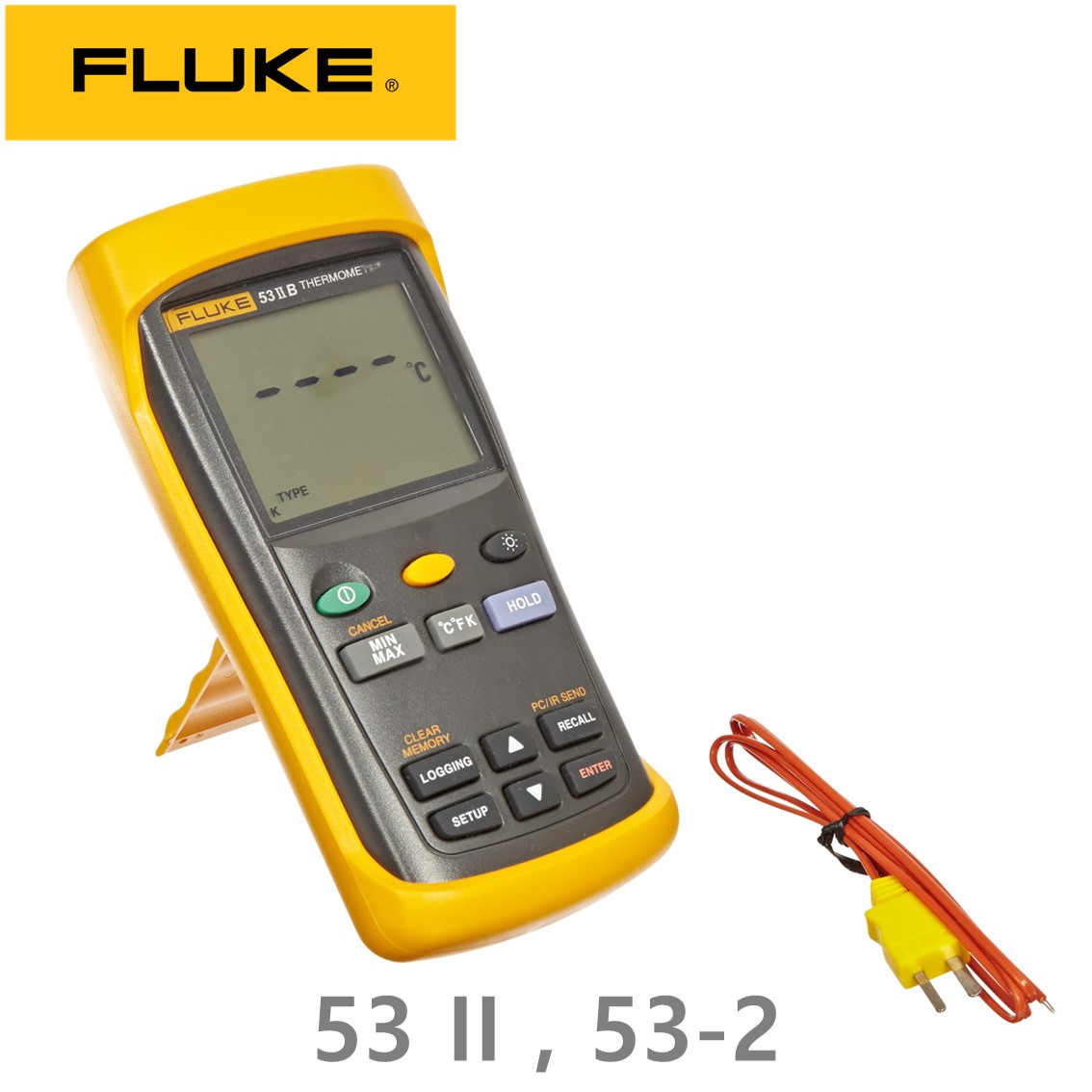 FLUKE 53-2 B 60Hz 정품 디지털 온도계 53 II, 접촉식 온도계, 온도미터 (1채널)