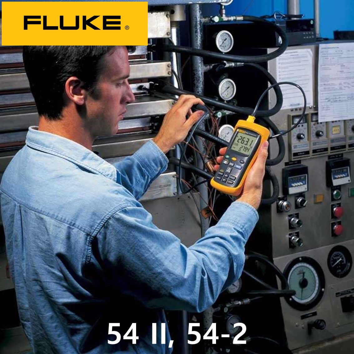 FLUKE 54-2 B 60Hz  정품 54 II 온도미터, 접촉식 온도계, 디지털 온도계 (2채널)