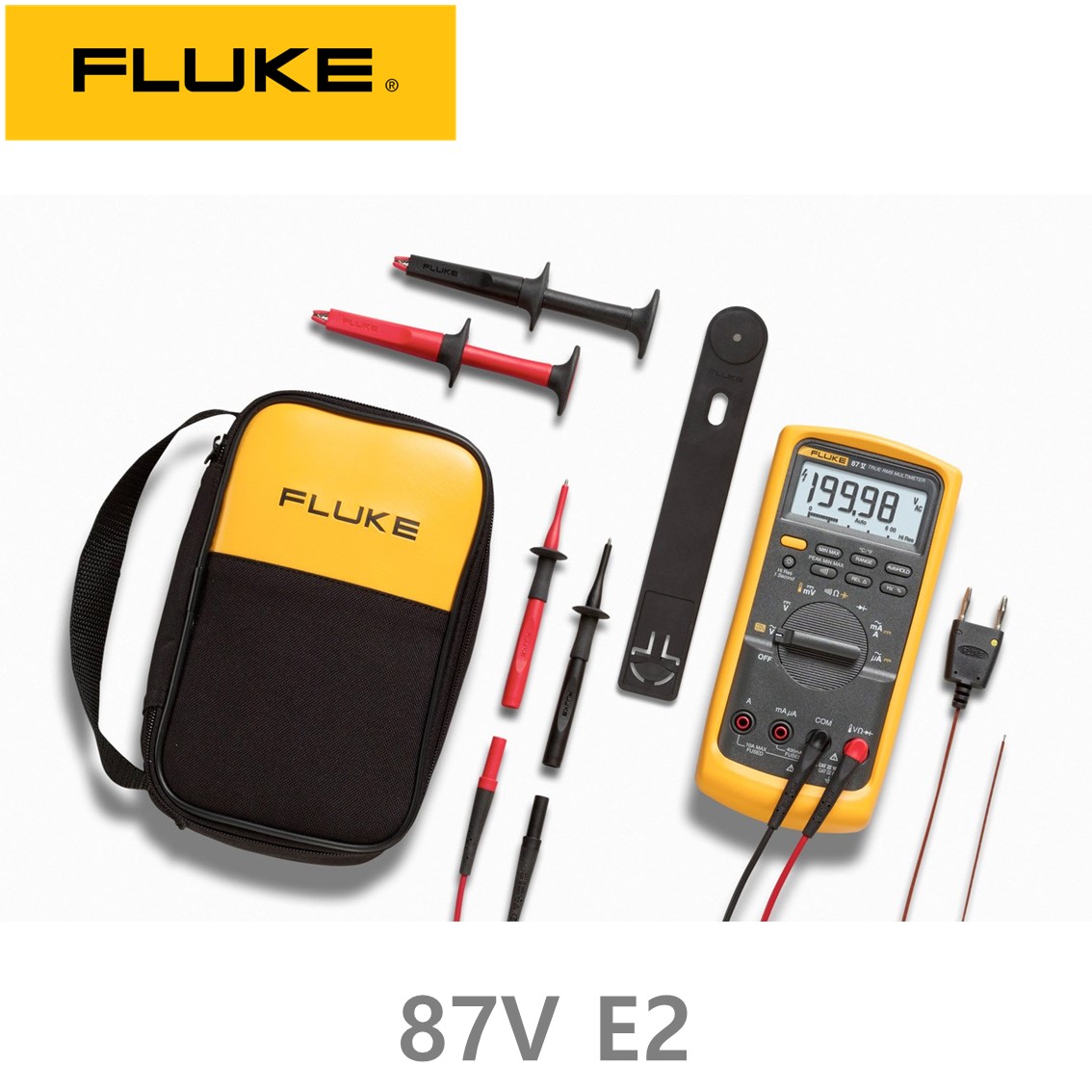 FLUKE 87V E2 KIT  정품 디지털 멀티미터, 87-5 E2 (자석 스트랩,3mm프로브)