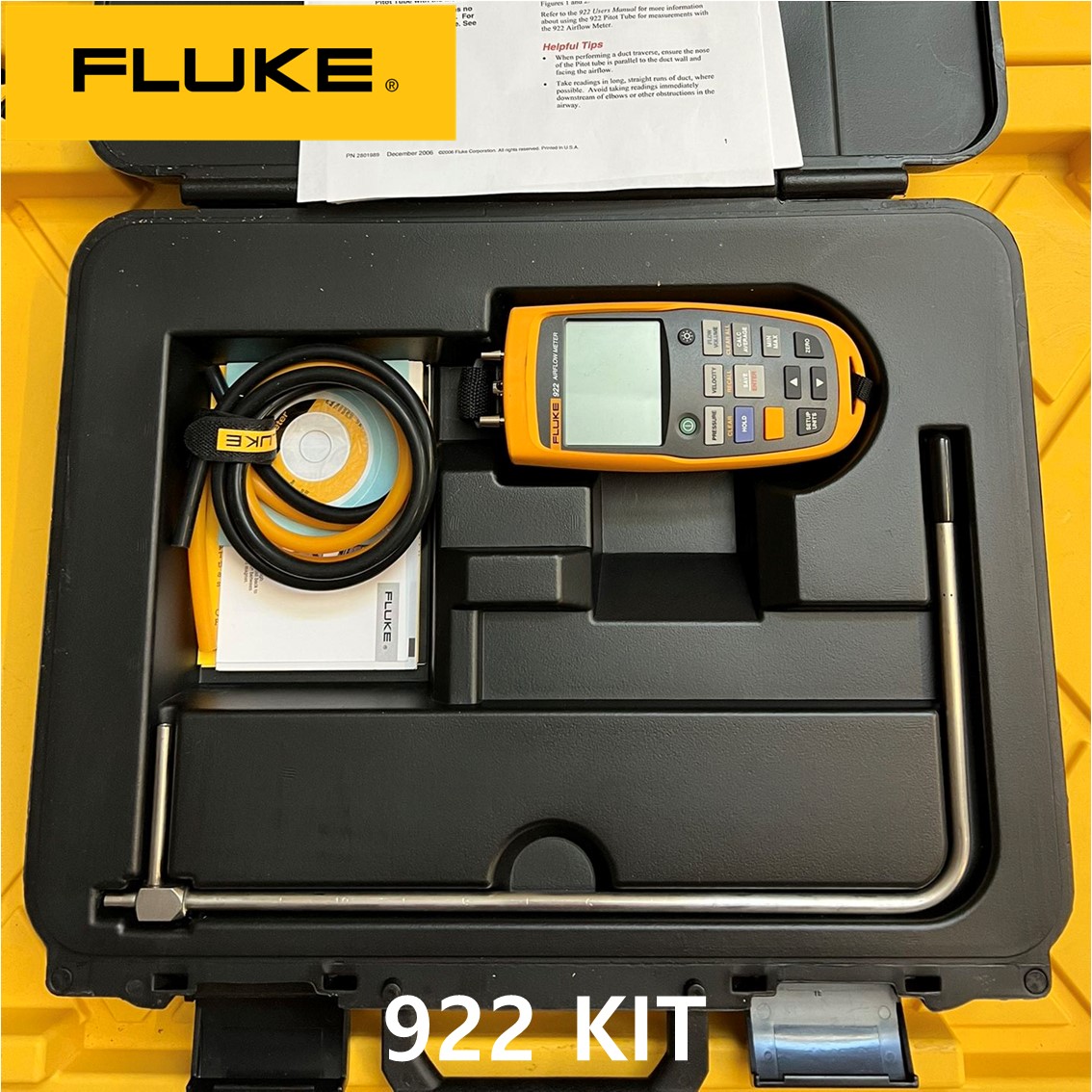 FLUKE 922 KIT HVAC용 공기흐름측정기,공기유량계, 차압,풍량계,풍속계 KIT