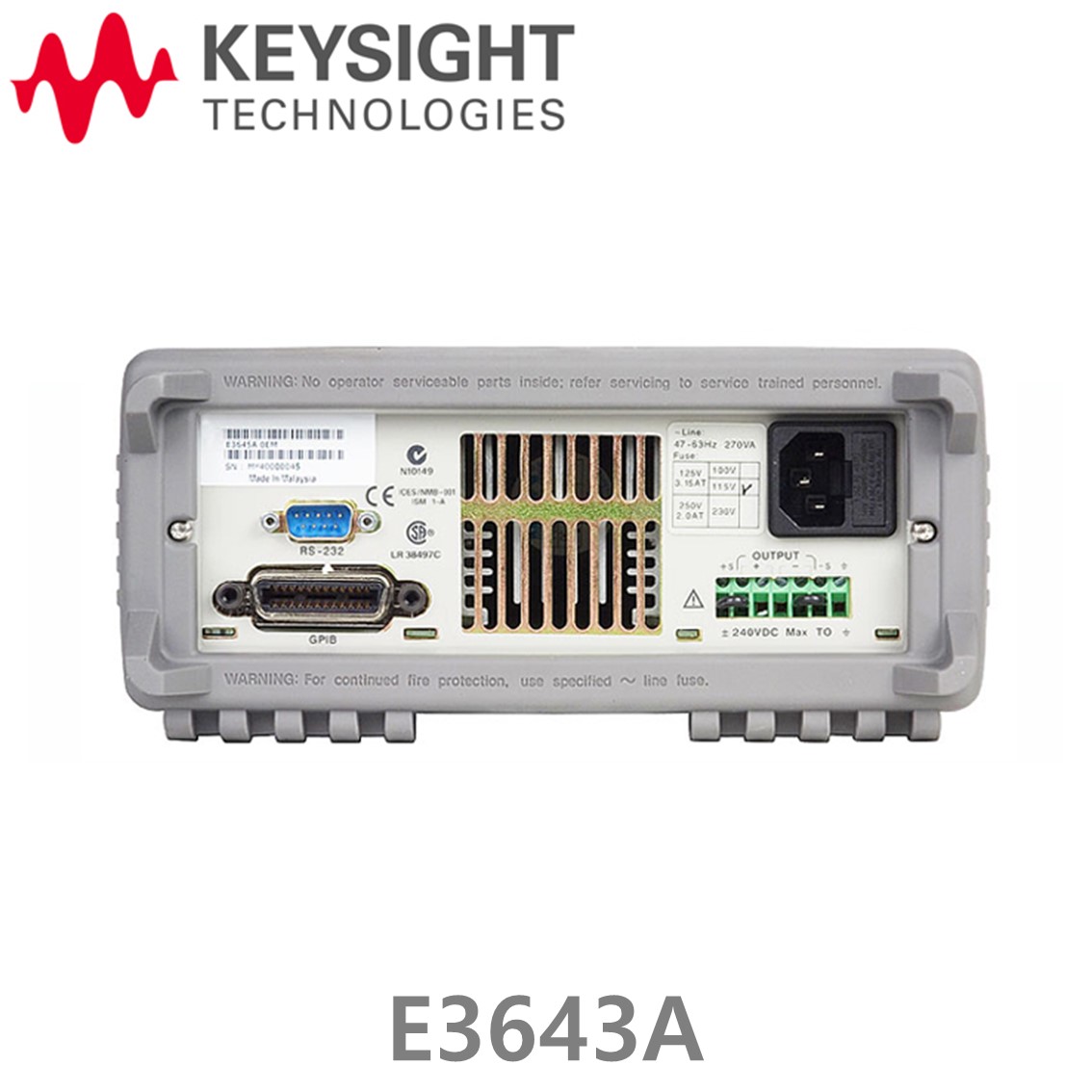 [ KEYSIGHT E3643A ] 키사이트 DC파워서플라이 50W 35V/1A or 60V/0.8A, DC전원공급기