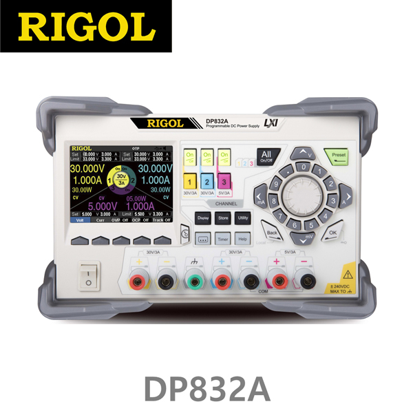 [RIGOL DP832A] 30V/3A x 2채널, 5V/3A x 1채널, 3채널, 195W, DC전원공급기