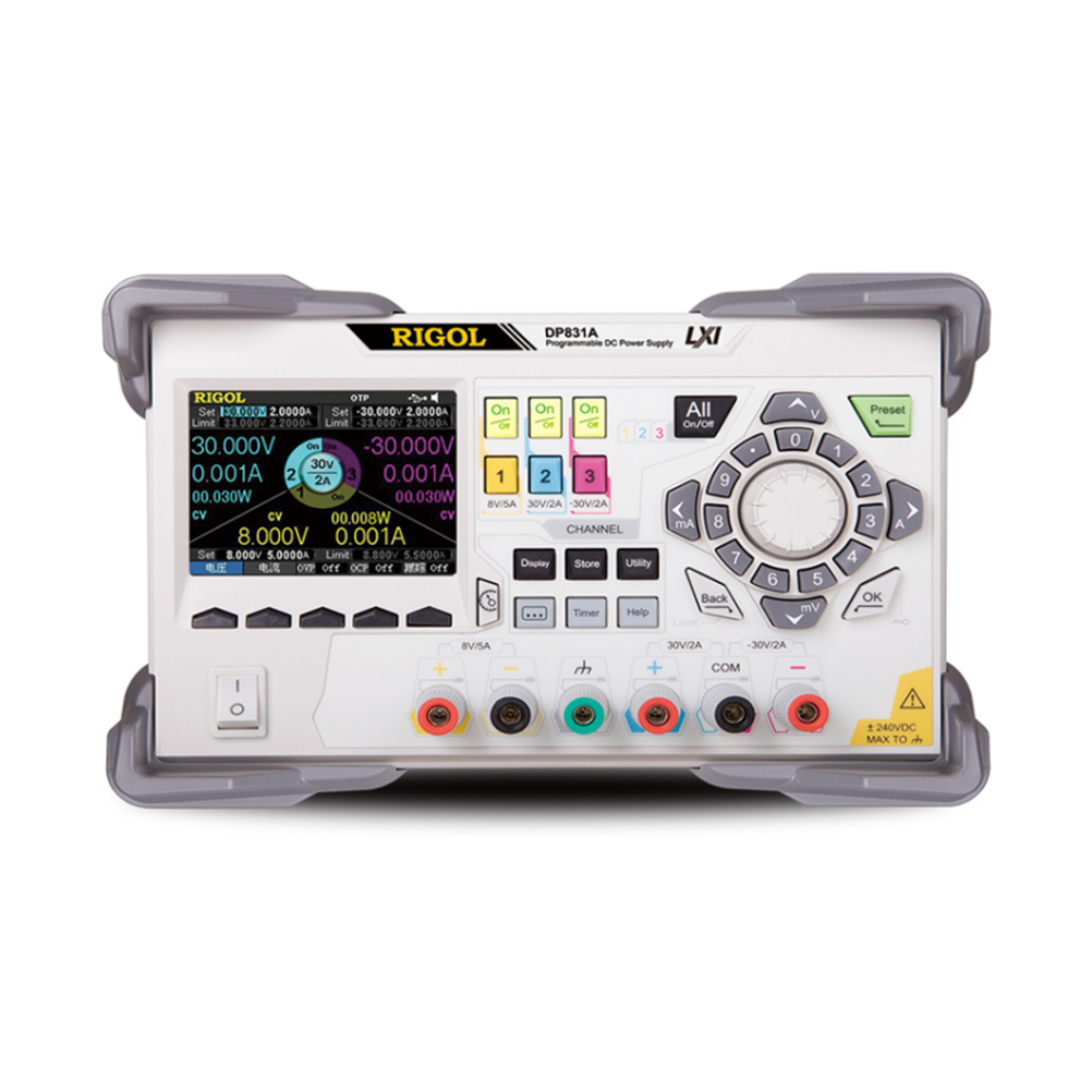 RIGOL DP831A  3채널 DC파워서플라이 8V/5A x 1채널, 30V/2A x 1채널, -30V/2A x 1채널, 165W