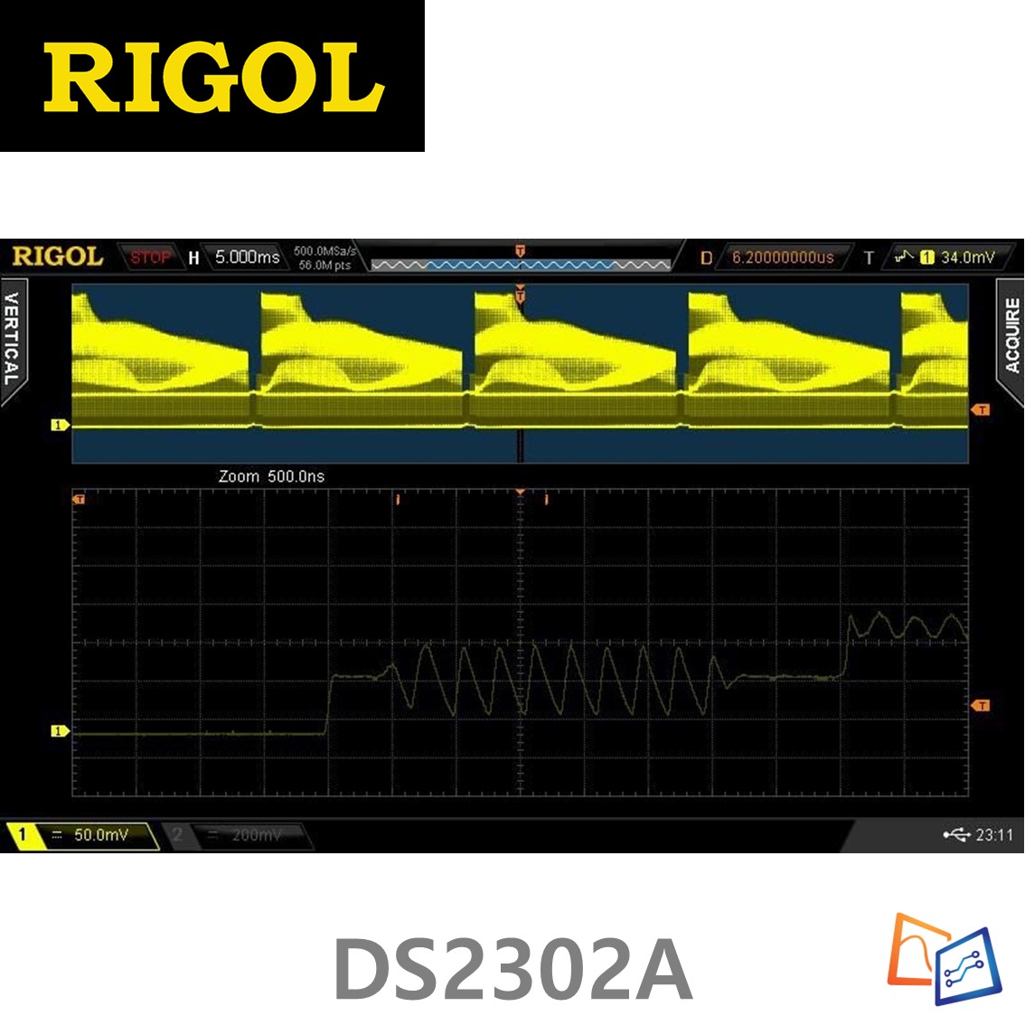 [RIGOL DS2302A] 300MHz/2CH, 2GSa/s, 디지털오실로스코프