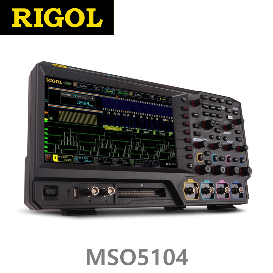 [RIGOL MSO5104] 100MHz/4CH, 8 GSa/s, 디지털 오실로스코프