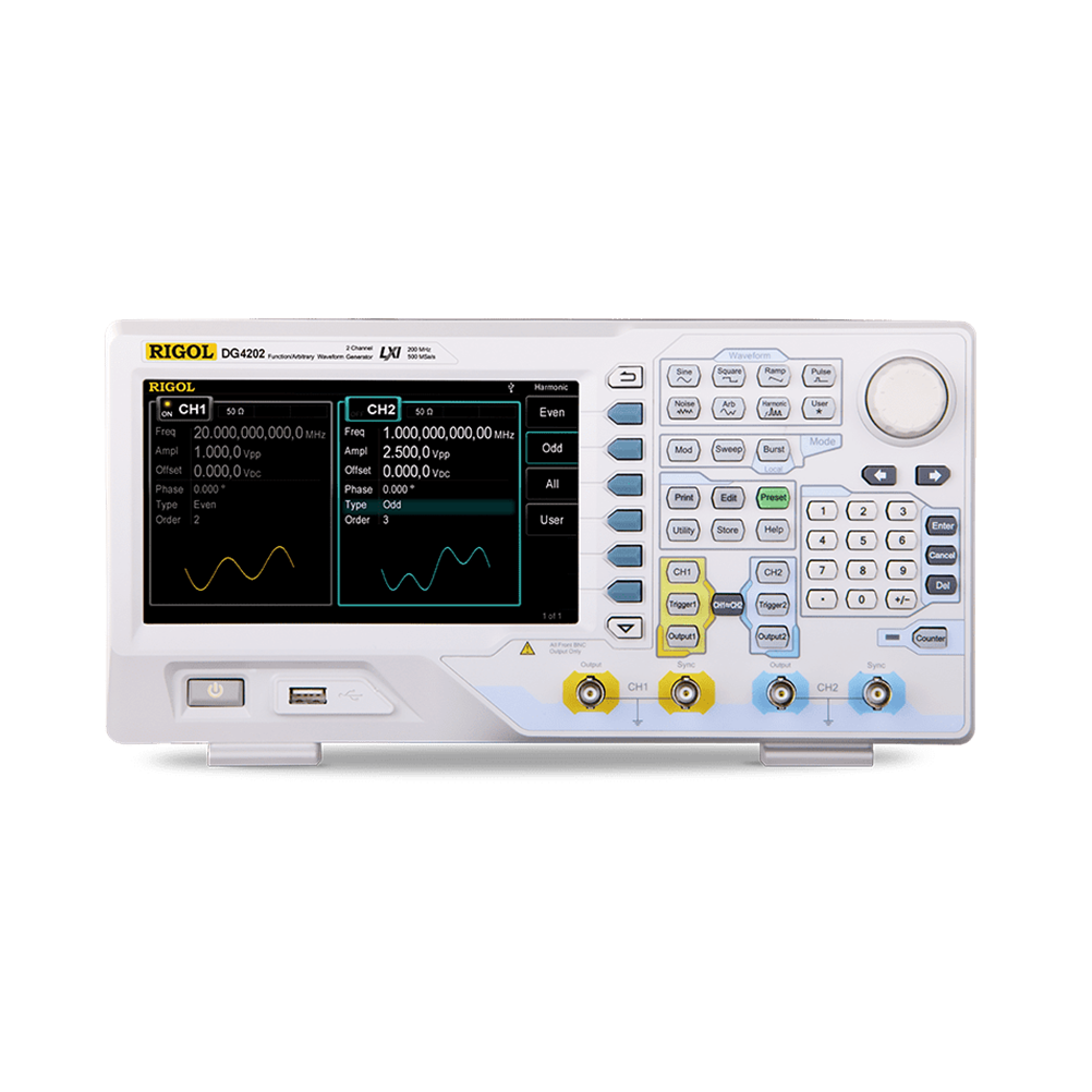 RIGOL DG4202  2채널, 200MHz, 500MSa/s 임의파형발생기, 임의함수발생기