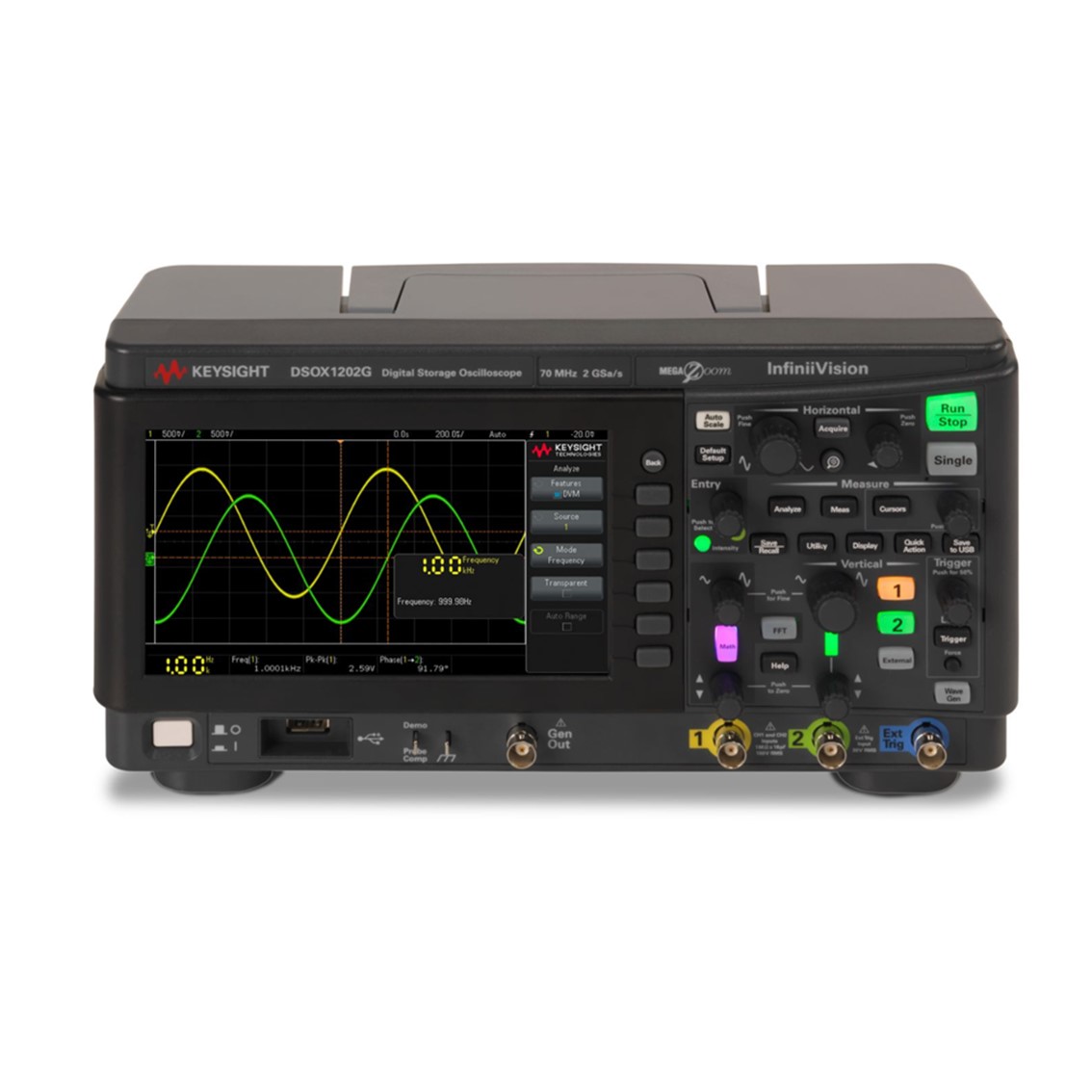 KEYSIGHT DSOX1202G   70/100/200MHz, 2채널, 파형발생기 기능, 오실로스코프