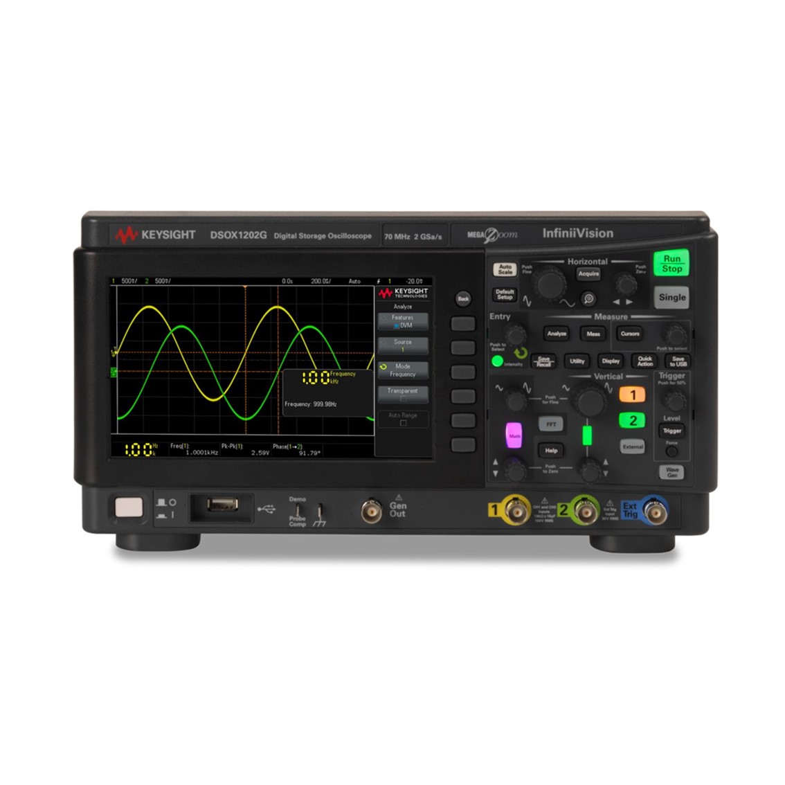 KEYSIGHT DSOX1202G   70/100/200MHz, 2채널, 파형발생기 기능, 오실로스코프