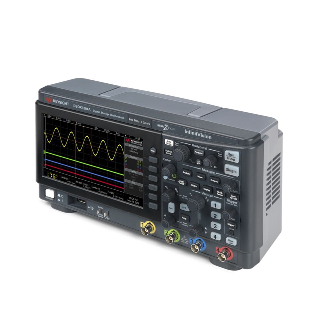 KEYSIGHT DSOX1204A 70/100/200MHz, 4채널, 디지털오실로스코프, 주파수 업그레이드