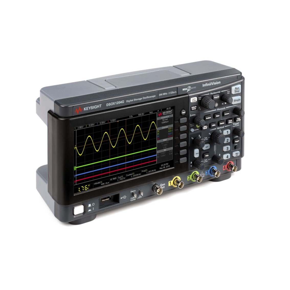 KEYSIGHT DSOX1204G  70/100/200MHz, 4채널, 파형발생기 기능, 오실로스코프