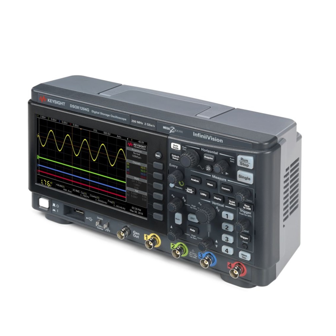 KEYSIGHT DSOX1204G  70/100/200MHz, 4채널, 파형발생기 기능, 오실로스코프