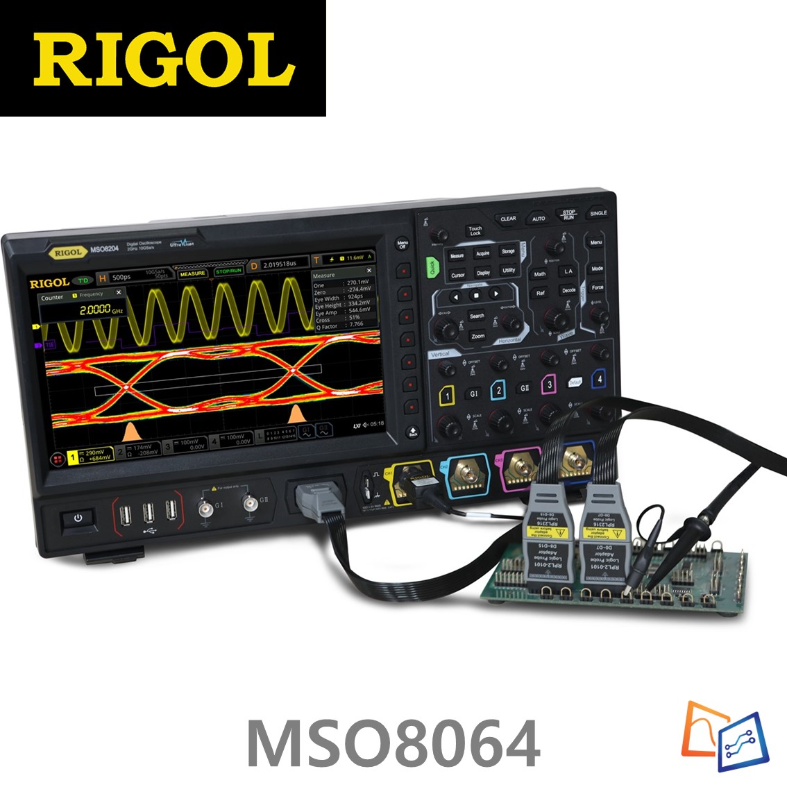 [ RIGOL MSO8064 ] 600MHz/4CH, 10 GSa/s, 디지털 오실로스코프