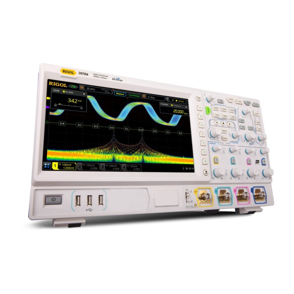 RIGOL DS7034 4채널, 350MHz, 10GSa/s, 500Mpts 디지털 오실로스코프