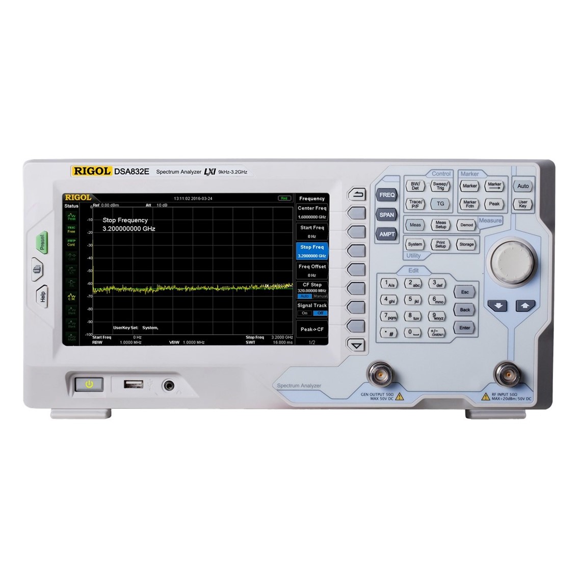 RIGOL DSA705  100Hz~1MHz, 80dBc/Hz, 100Hz RBW 스펙트럼 분석기