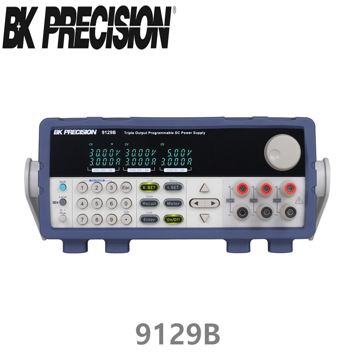[ BK PRECISION ] BK 9129B, 30V/3A x 2채널, 5V/3A x 1채널, Programmable DC Power Supply, 프로그래머블 DC 전원공급기(195W), B&K 9129B