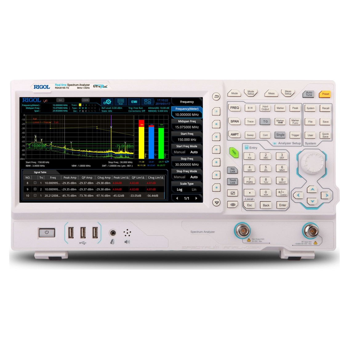 RIGOL RSA3030  9kHz-3.0GHz, -102dBc/Hz, RBW 1Hz 스펙트럼분석기