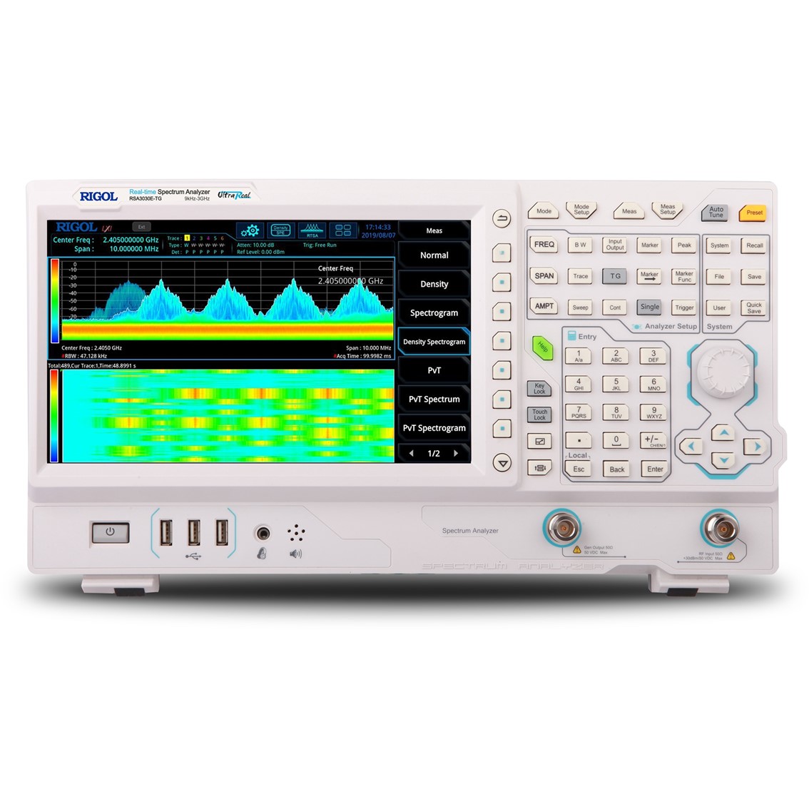 RIGOL RSA3030E  9kHz-3GHz, -102dBc/Hz, RBW 1Hz 스펙트럼 아날라이저