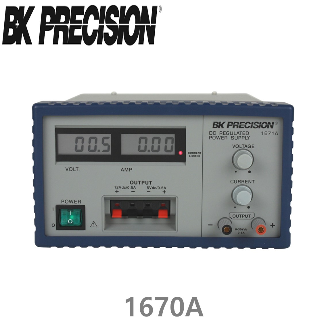[ BK PRECISION ] BK 1670A, 30V/3A(가변), 12V/0.5A(고정), 5V/0.5V(고정), Triple OutputDC Power Supply, 3채널 DC 전원공급기, B&K 1670A