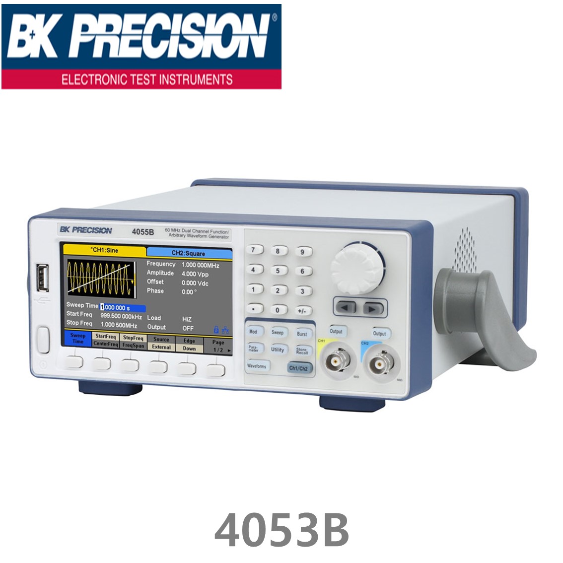 [ BK PRECISION ] BK 4053B, 10MHz, 2채널, Function/Arbitrary Generator, 함수발생기, 임의파형발생기, B&K 4053B