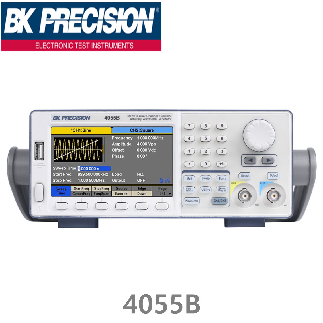 [ BK PRECISION ] BK 4055B, 60MHz, 2채널, Function/Arbitrary Generator, 함수발생기, 임의파형발생기, B&K 4055B