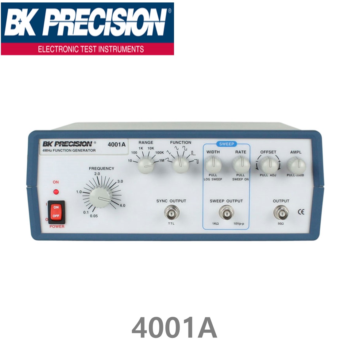 [ BK PRECISION ] BK 4001A, 4MHz, Function Generator, 펑션제너레이터, B&K 4001A