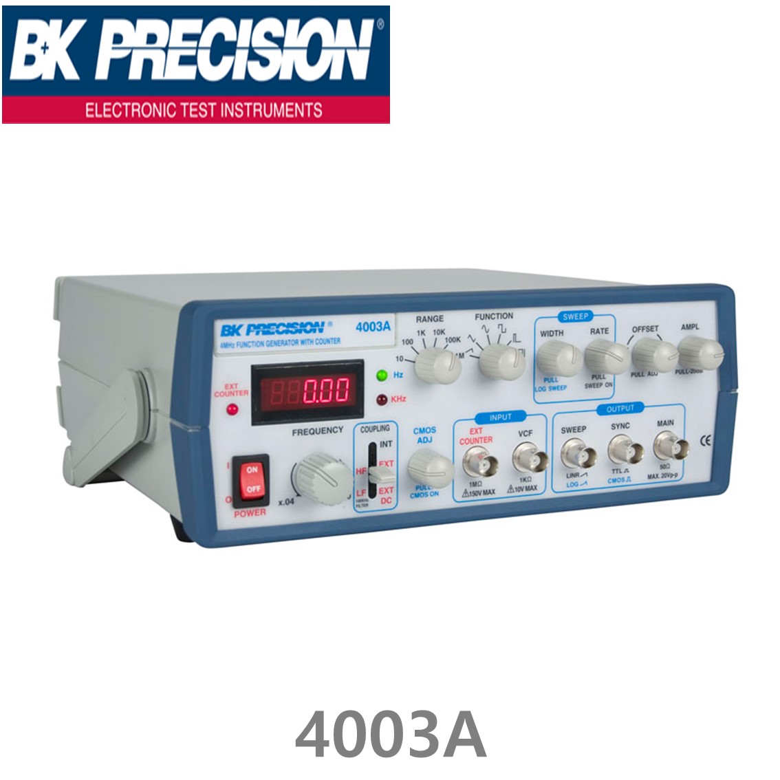 [ BK PRECISION ] BK 4003A, 4MHz, Function Generator + Frequency Counter, 펑션제너레이터, 주파수카운터, B&K 4003A