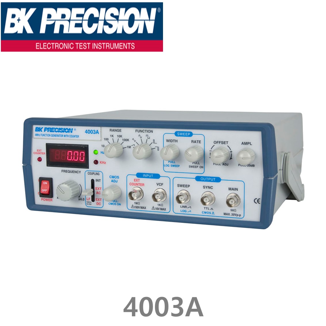 [ BK PRECISION ] BK 4003A, 4MHz, Function Generator + Frequency Counter, 펑션제너레이터, 주파수카운터, B&K 4003A