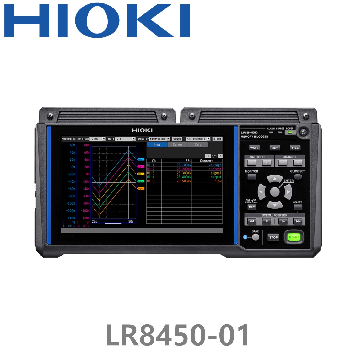 [ HIOKI ] LR8450-01 메모리 하이로거, 최대 120채널 확장 - 무선LAN탑재모델