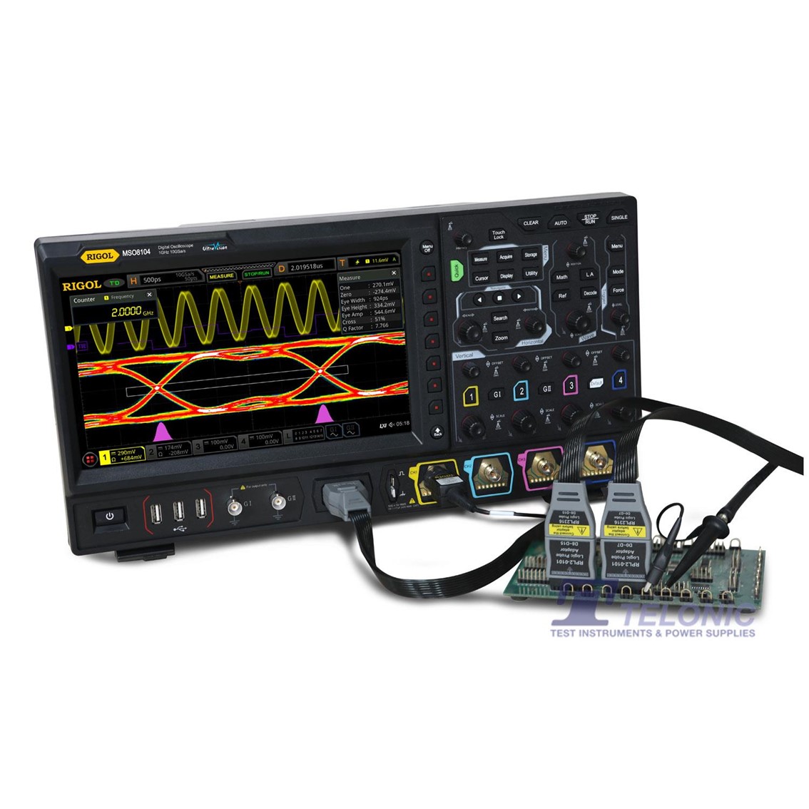 RIGOL MSO8154A  4채널,1.5GHz,10GSa/s,500Mpts 디지털 오실로스코프