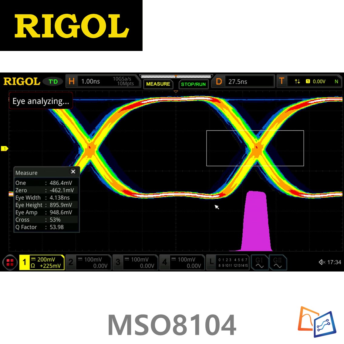 [ Rigol MSO8154A ] 4 채널 채널 / 1.5 GHz 디지털 오실로스코프
