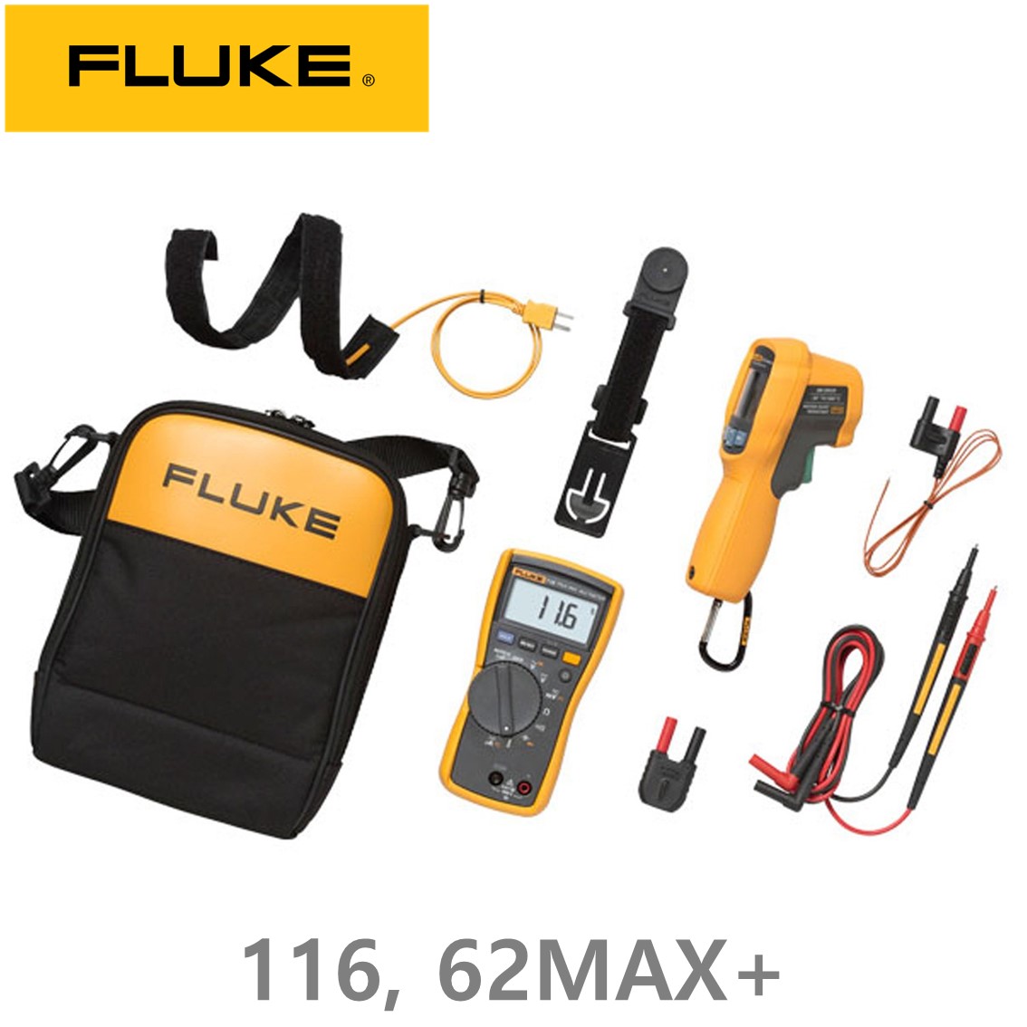 [ FLUKE 116, 62MAX+] 디지탈 멀티미터, 정품 플루크 116+플루크 62MAX ( 적외선온도계 콤보 )