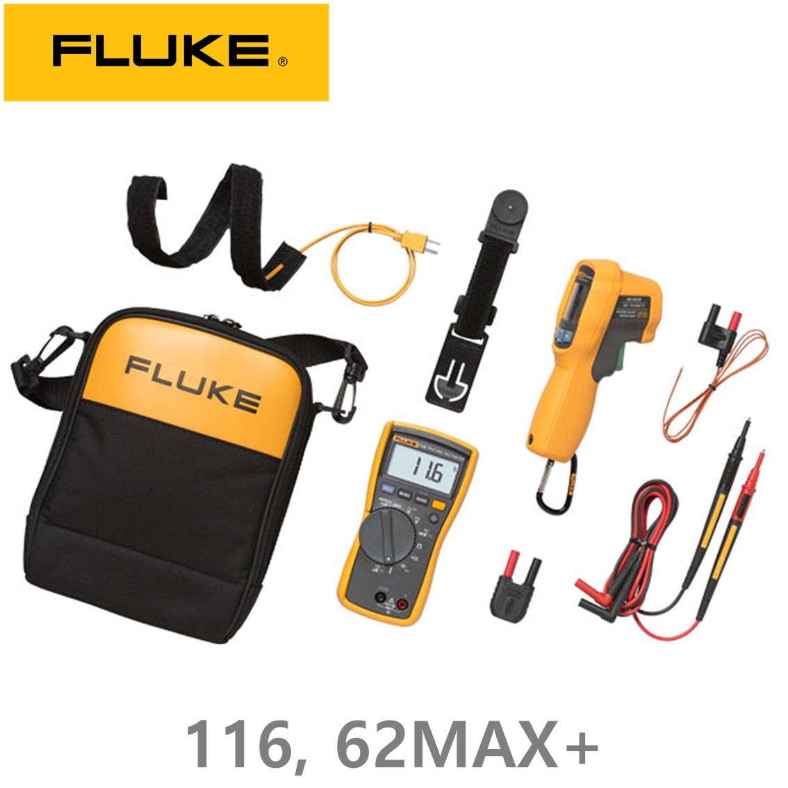 FLUKE 116, 62MAX+  디지탈 멀티미터, 정품 116+플루크 62MAX ( 적외선온도계 콤보 )