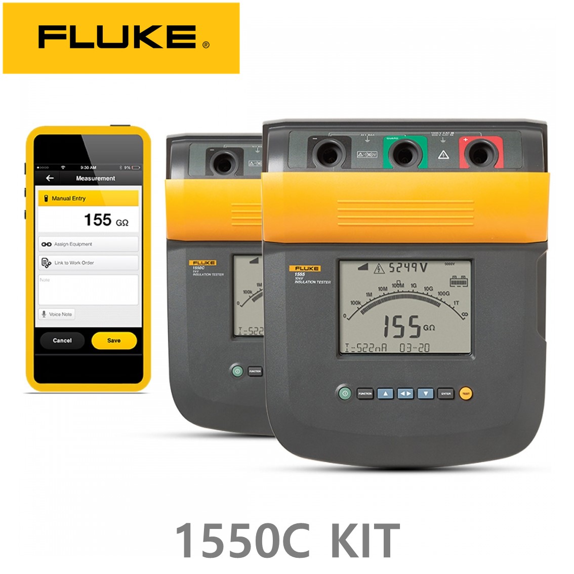 FLUKE 1550C KIT  정품 플루크 절연저항계 1550C KIT (5KV), 절연시험기,  절연저항계 키트
