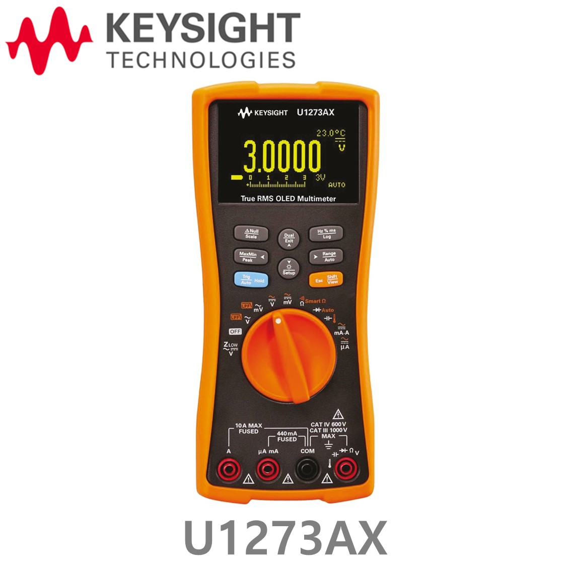 [ KEYSIGHT U1273AX ] 4.5디지트 핸드형 디지털 멀티미터, IP54, OLED 디스플레이, –40℃