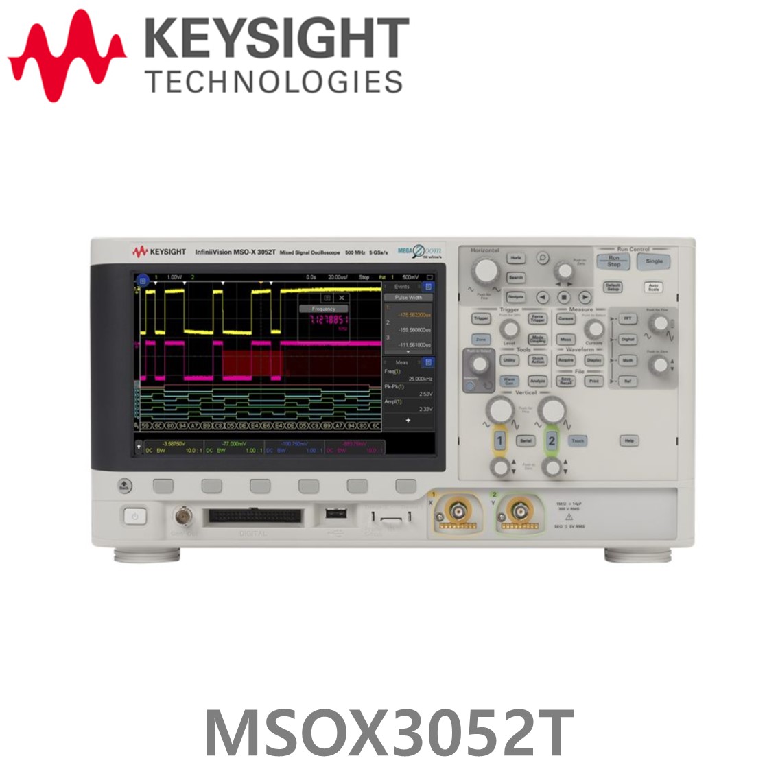 [ KEYSIGHT MSOX3052T ] 키사이트 오실로스코프 500MHz, 2채널, 디지털 16채널