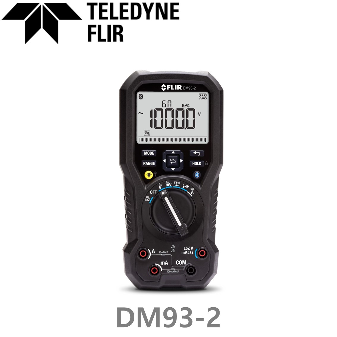 FLIR DM93-2  플리어 블루투스 디지털멀티미터 (TRUE-RMS, LoZ and VFD mode, LED후레쉬, 접촉식온도) DM93