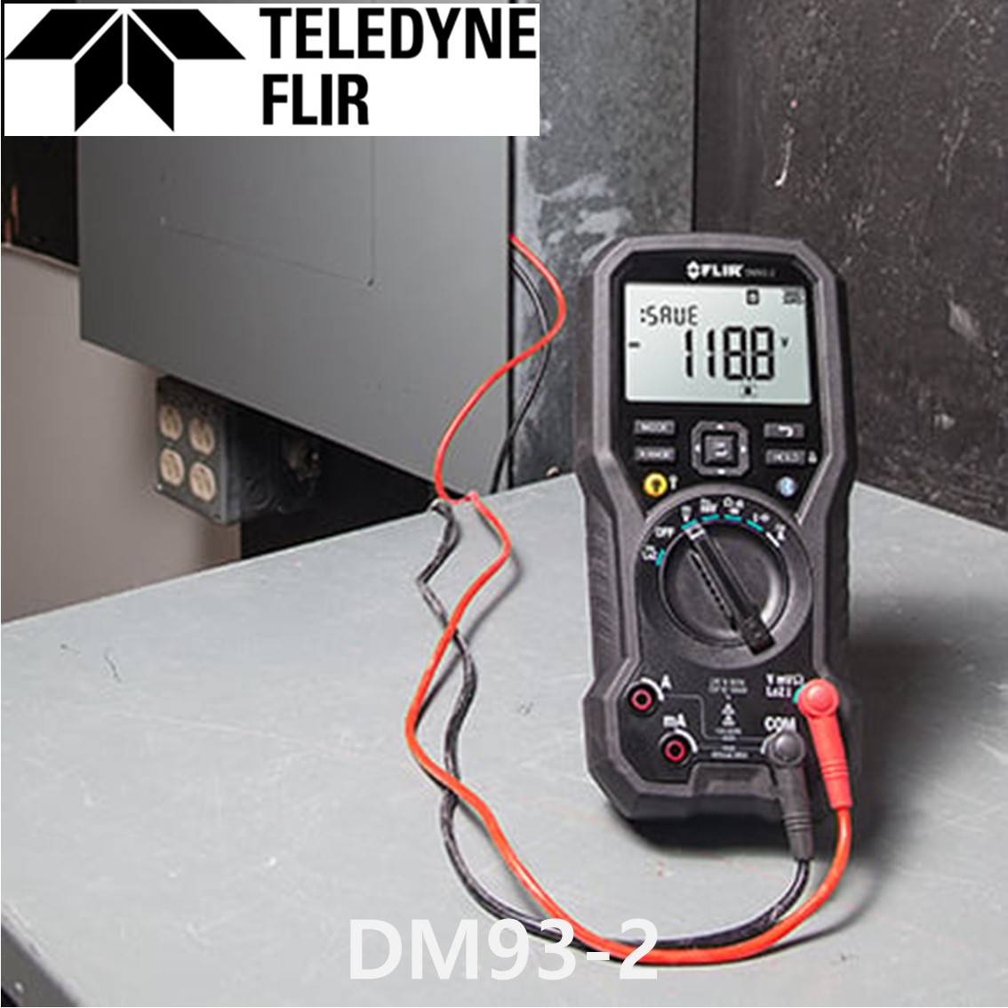 FLIR DM93-2  플리어 블루투스 디지털멀티미터 (TRUE-RMS, LoZ and VFD mode, LED후레쉬, 접촉식온도) DM93