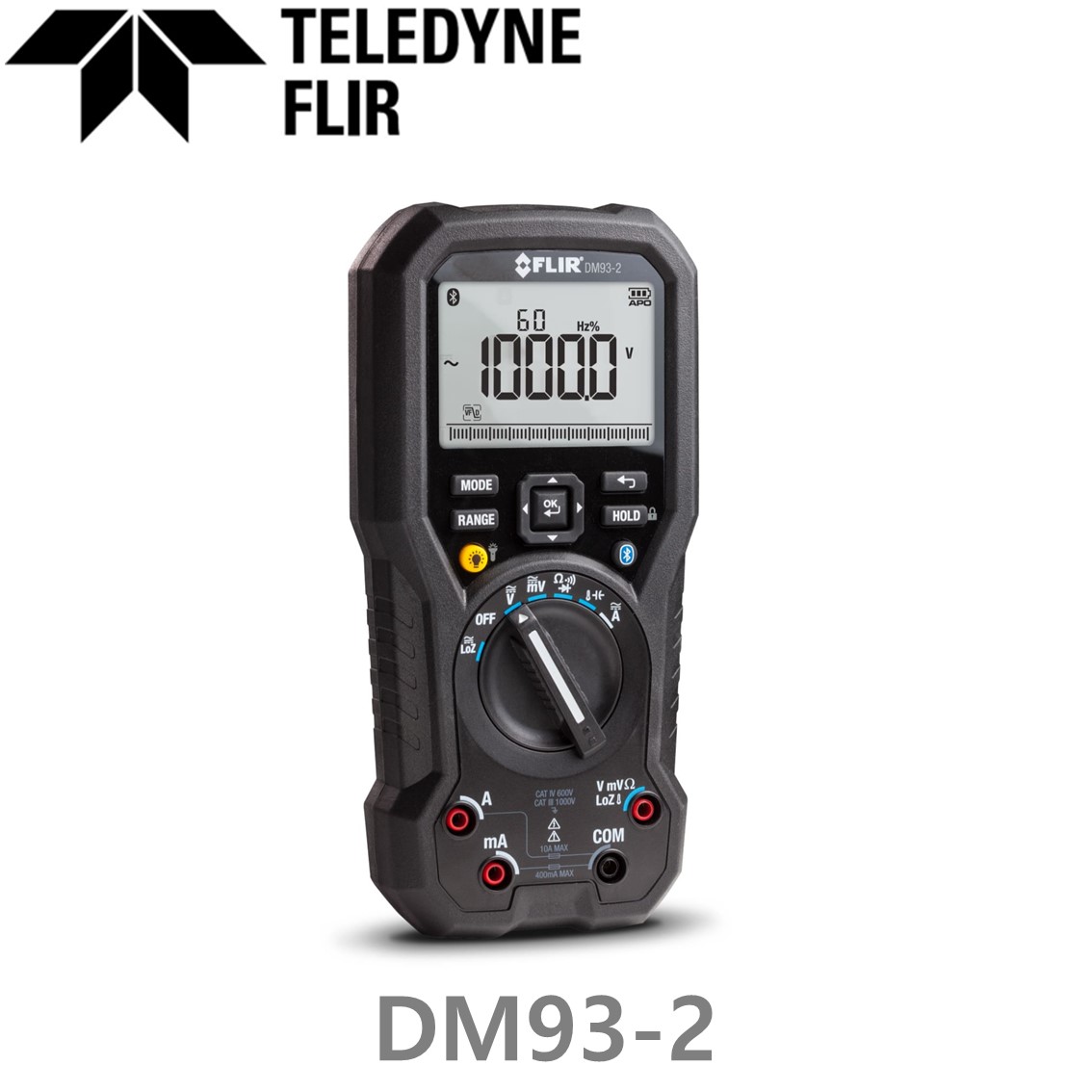 [ FLIR DM93-2 ] 플리어 블루투스 디지털멀티미터 (TRUE-RMS, LoZ and VFD mode, LED후레쉬, 접촉식온도) DM93