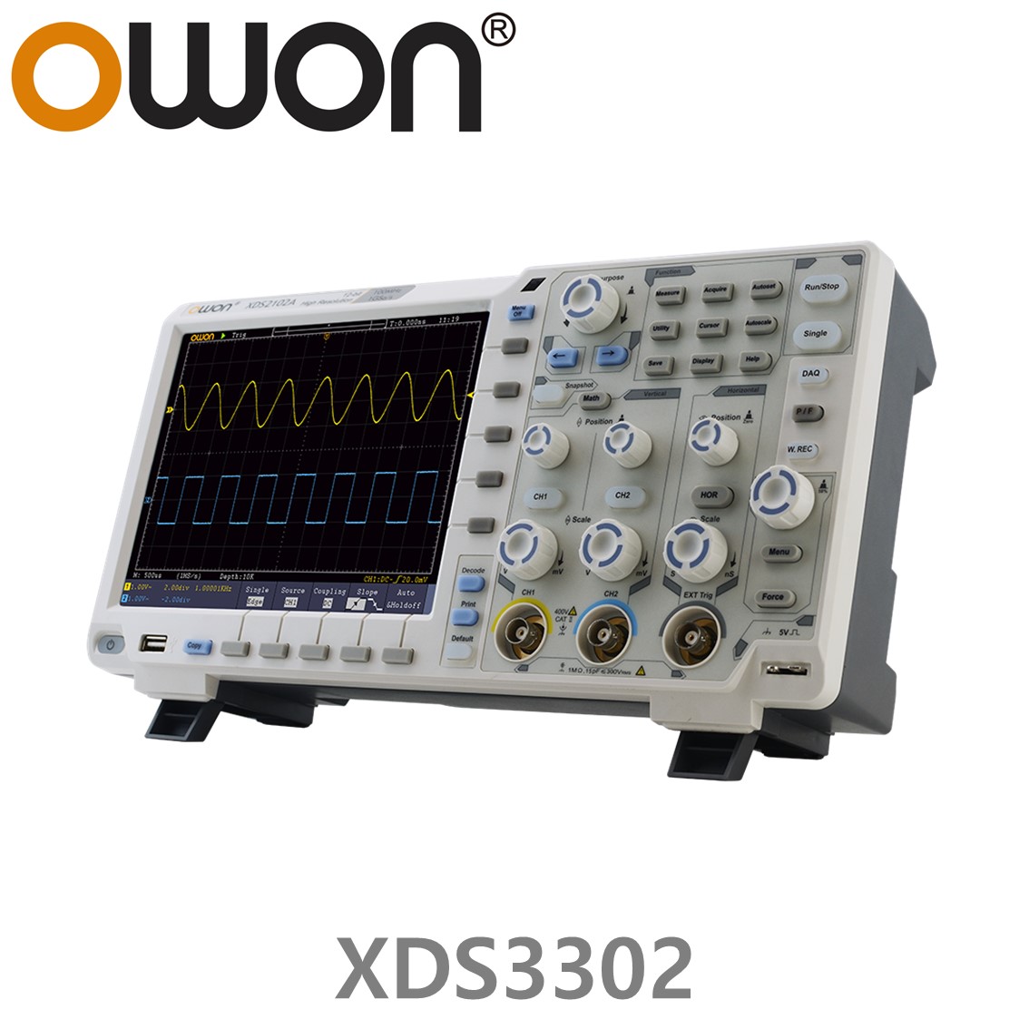 [ OWON ] XDS3302 올인원 디지탈 오실로스코프 ( 300MHz, 2CH, 2.5GS/s, 데이타로깅, 멀티미터, 임의파형발생기)