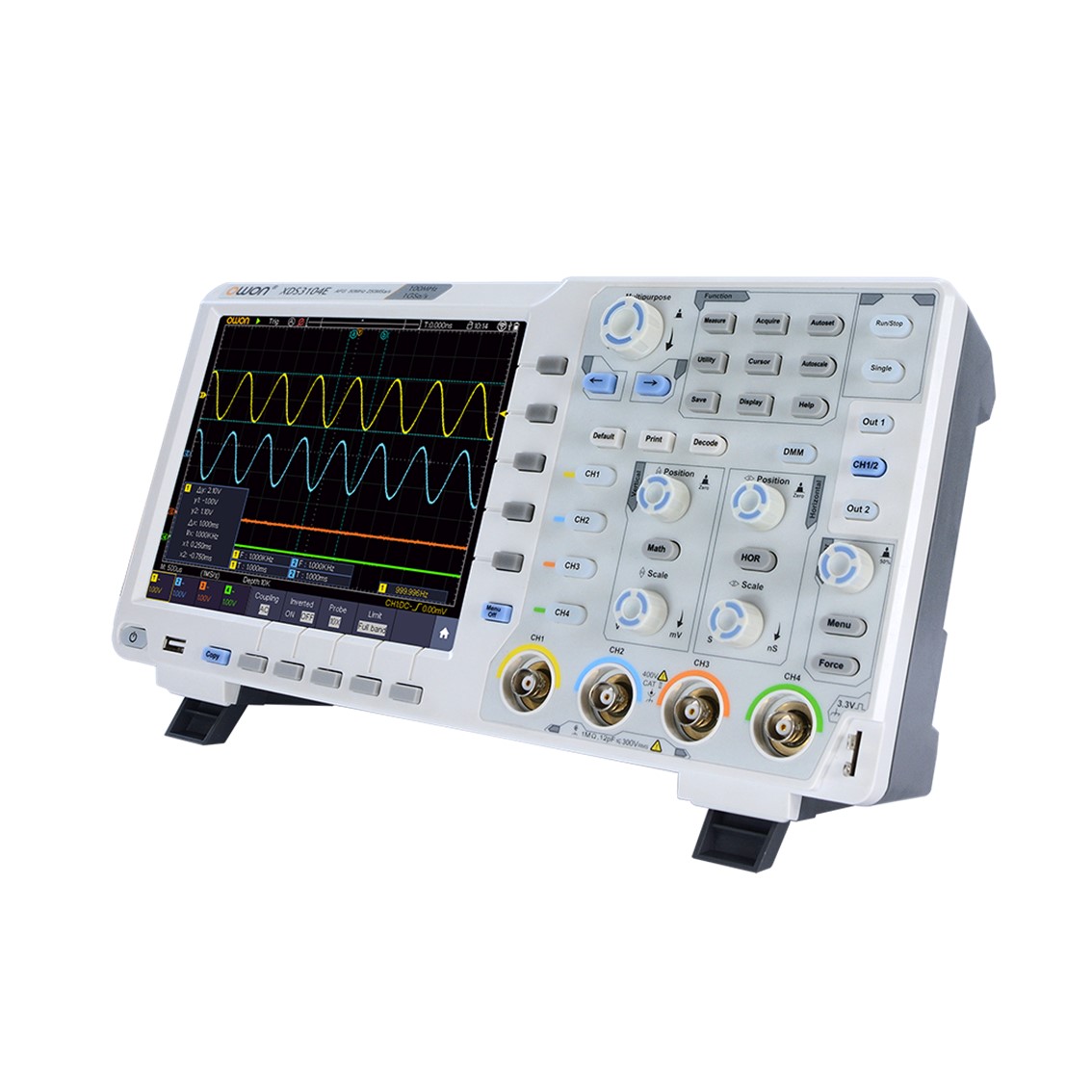OWON XDS3064E 올인원 오실로스코프 4CH,60MHz,1GS/s, 8Bit 신호발생기,멀티미터,주파수카운터,디코더 