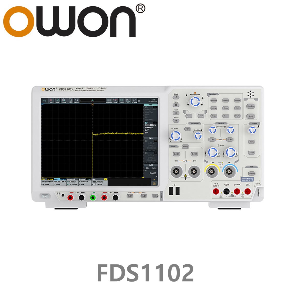[ OWON ] FDS1102 올인원 디지탈 오실로스코프 2CH, 100MHz, 1GS, 8 Bit, 신호발생기, 멀티미터, 주파수카운터, 디코더