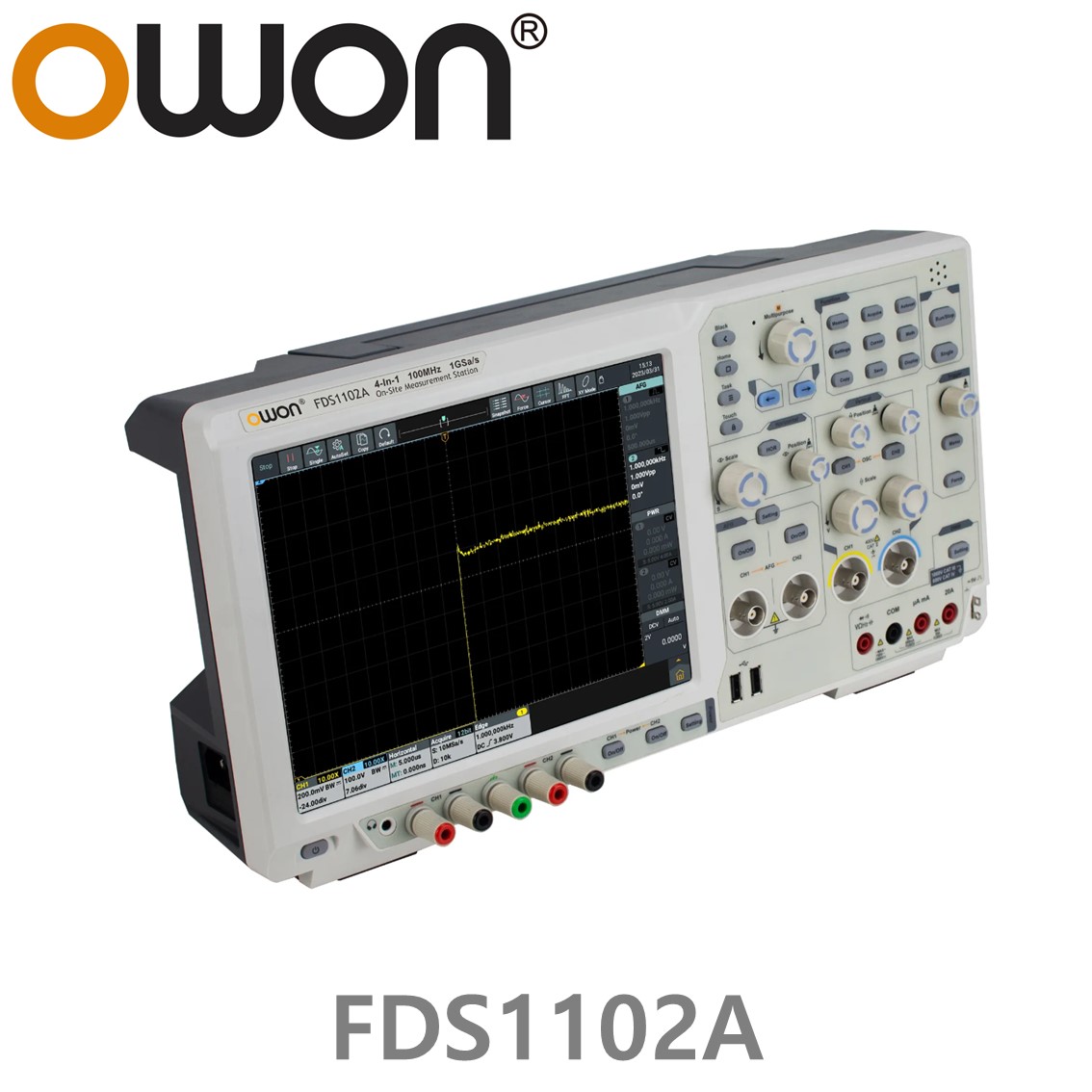 [ OWON ] FDS1102A 올인원 디지탈 오실로스코프 2CH, 100MHz, 1GS, 14Bits ( 신호발생기, 멀티미터, 주파수카운터, 디코더 )