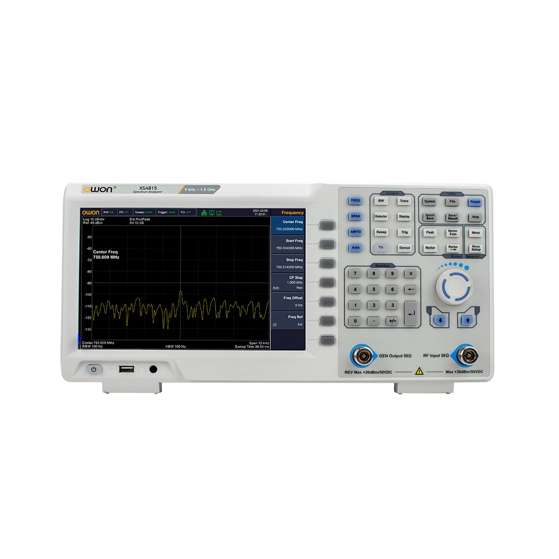 OWON XSA805 9인치 스펙트럼 아날라이저 9kHz~500MHz