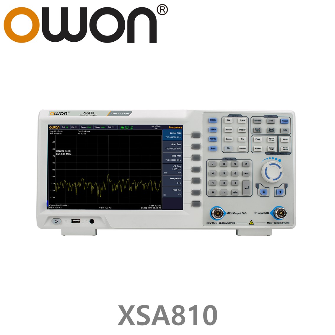 [ OWON ] XSA810 9인치 스펙트럼 아날라이저 9kHz~1GHz