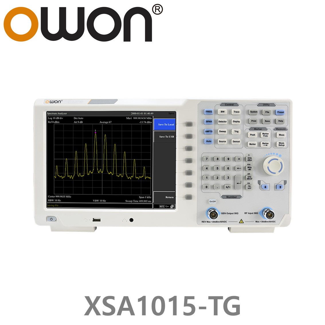 [ OWON ] XSA1015-TG 스펙트럼 아날라이저 9kHz~1.5GHz 트래킹 제너레이터