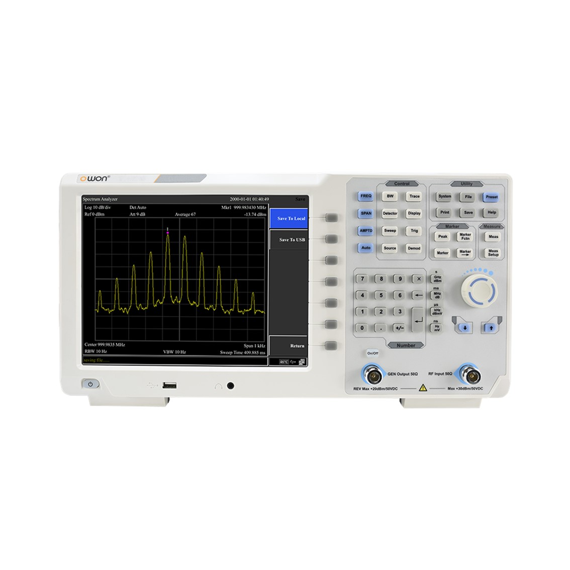 OWON XSA1075-TG 스펙트럼 아날라이저 9kHz~7.5GHz 트래킹 제너레이터