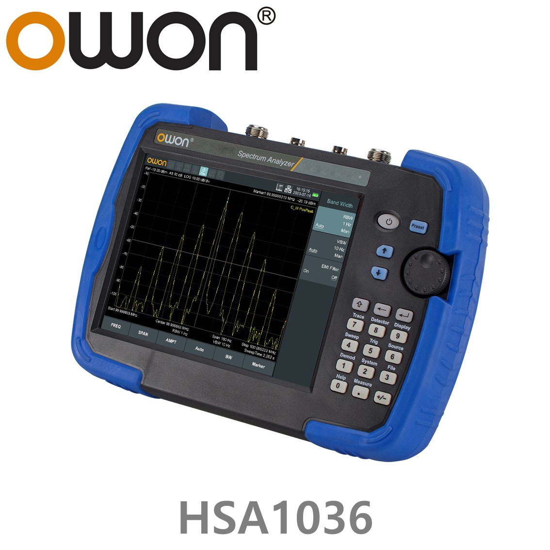 OWON HSA1036 휴대용 스펙트럼 아날라이저 9 kHz to 3.6GHz 스펙트럼 분석기